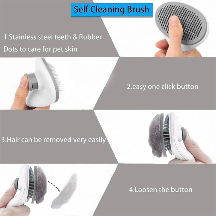 Stainless Steel Pet Grooming Brush – Perfect for Cats & Dogs