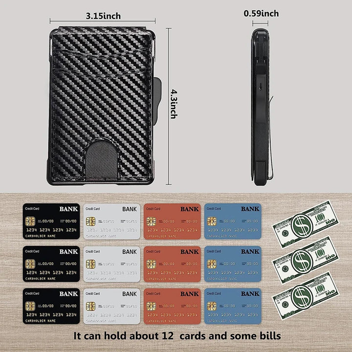 Slim Wallet for Men with Money Clip & RFID Blocking