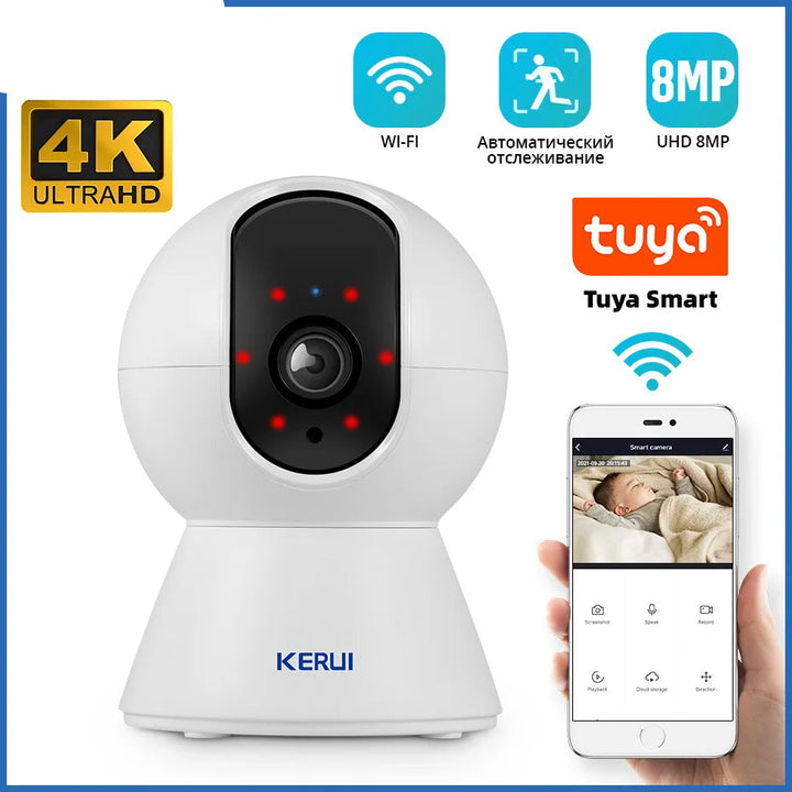 4K HD Tuya Smart Mini WiFi IP Camera – Indoor Wireless Security with Auto Tracking